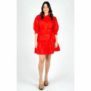 NEW SINCERELY OURS yara mini dress in red poplin